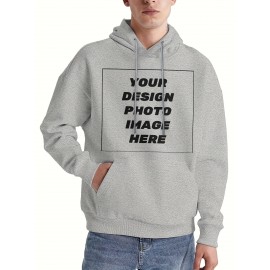Large size 0XL - 7XL Personalized Men'S Cap Hoodie with Pockets | Add Your Own Picture or Photo Design for a Special Gift - Soft and Comfortable Casual Sports Long-Sleeved Pullover Fashionable Sportswear, Plus Size